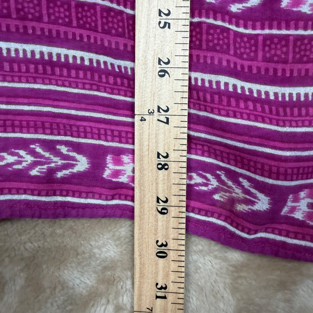 Calypso St Barth Tunic Top Purple Mint Ikat Embroidered Tassel Trim Small - Picture 7 of 7